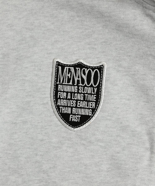 MENASOO APPLIQUE TWO WAY HOODIE ZIP UP - 3 COLORS MELANGE