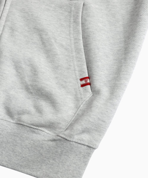 MENASOO APPLIQUE TWO WAY HOODIE ZIP UP - 3 COLORS MELANGE