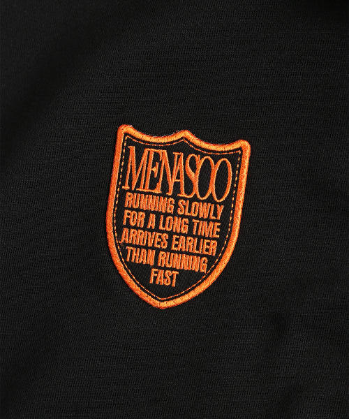MENASOO APPLIQUE TWO WAY HOODIE ZIP UP - 3 COLORS BLACK
