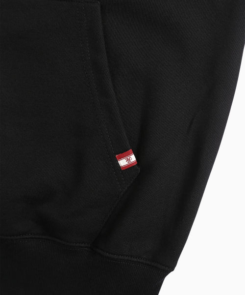 MENASOO APPLIQUE TWO WAY HOODIE ZIP UP - 3 COLORS BLACK