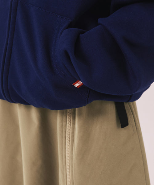 MENASOO APPLIQUE TWO WAY HOODIE ZIP UP - 3 COLORS NAVY