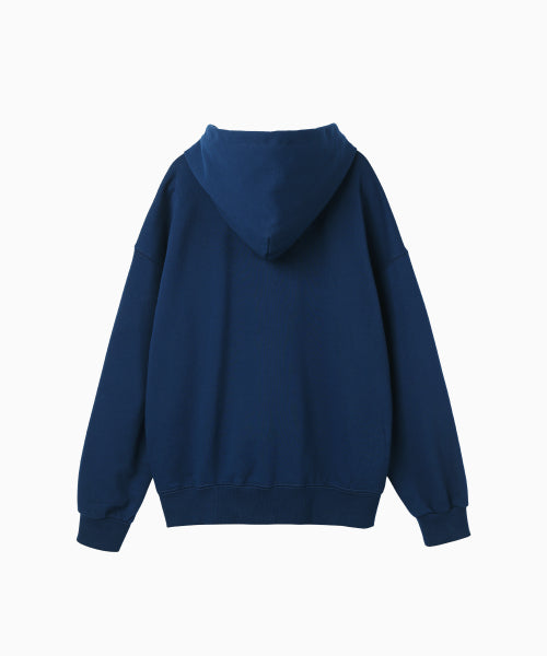 MENASOO APPLIQUE TWO WAY HOODIE ZIP UP - 3 COLORS NAVY