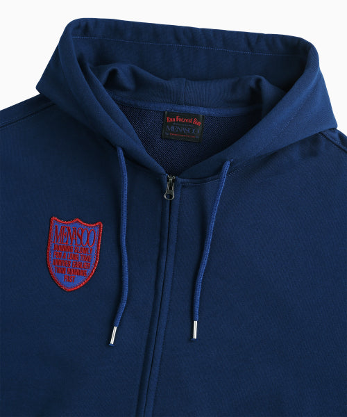 MENASOO APPLIQUE TWO WAY HOODIE ZIP UP - 3 COLORS NAVY