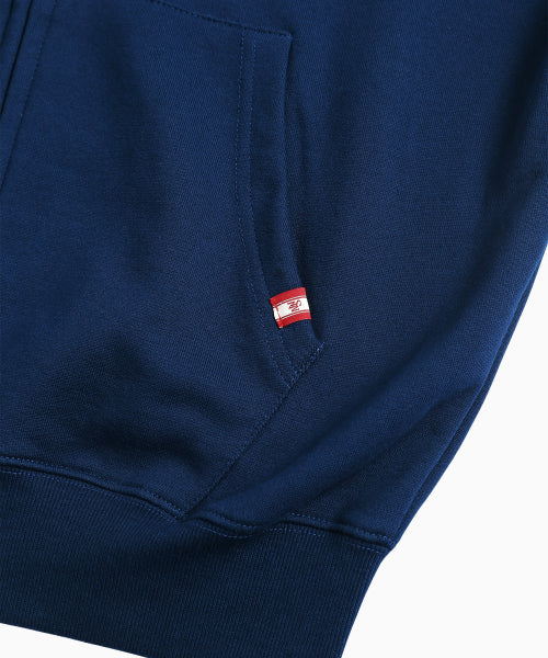 MENASOO APPLIQUE TWO WAY HOODIE ZIP UP - 3 COLORS NAVY
