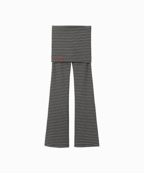BRUSHED STRIPED SKIRT PANTS - 2 COLORS BLACK