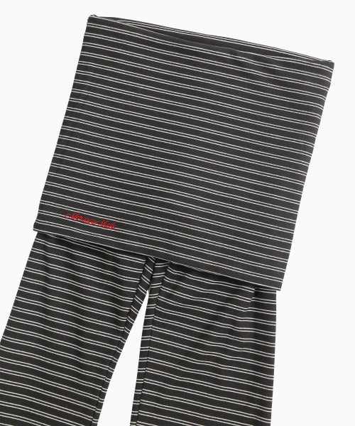 BRUSHED STRIPED SKIRT PANTS - 2 COLORS BLACK