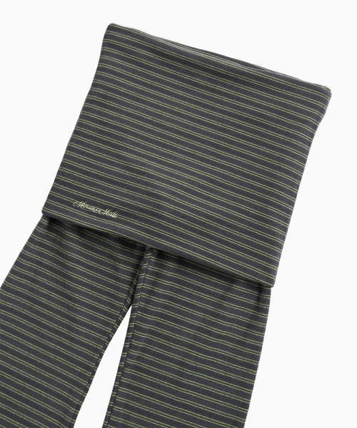 BRUSHED STRIPED SKIRT PANTS - 2 COLORS KHAKI