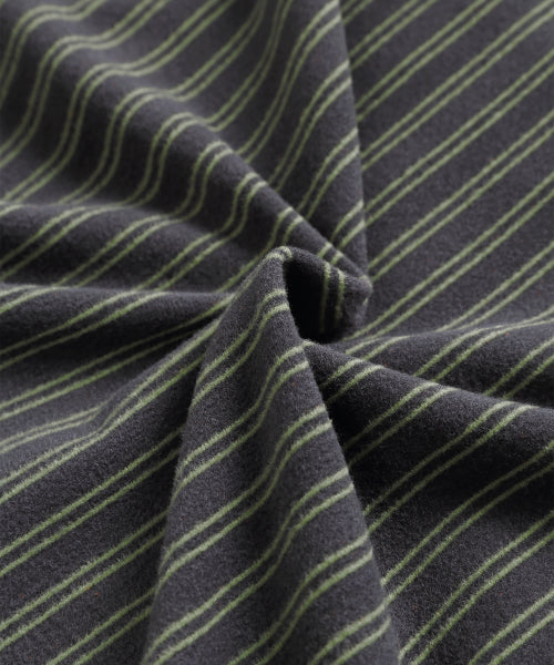 BRUSHED STRIPED SKIRT PANTS - 2 COLORS KHAKI