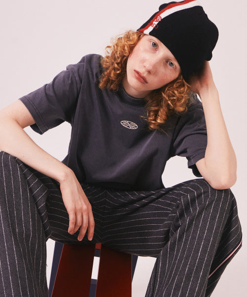 MNS PINSTRIPE WIDE BRUSHED PANTS - 2 COLORS GREY