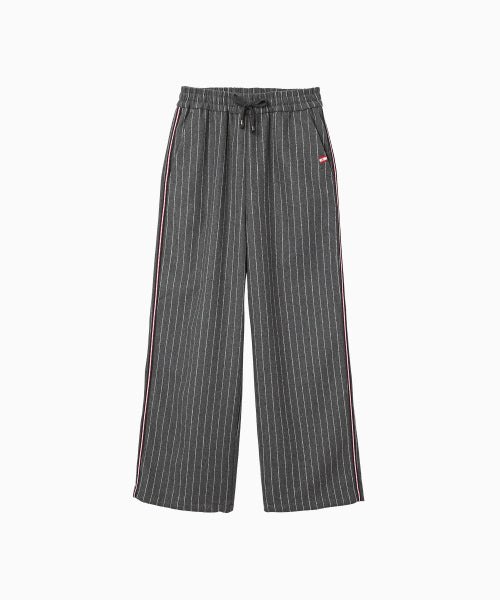 MNS PINSTRIPE WIDE BRUSHED PANTS - 2 COLORS GREY