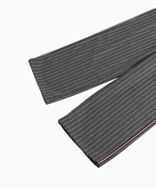 MNS PINSTRIPE WIDE BRUSHED PANTS - 2 COLORS GREY