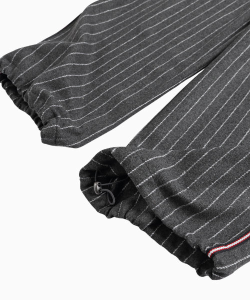 MNS PINSTRIPE WIDE BRUSHED PANTS - 2 COLORS GREY