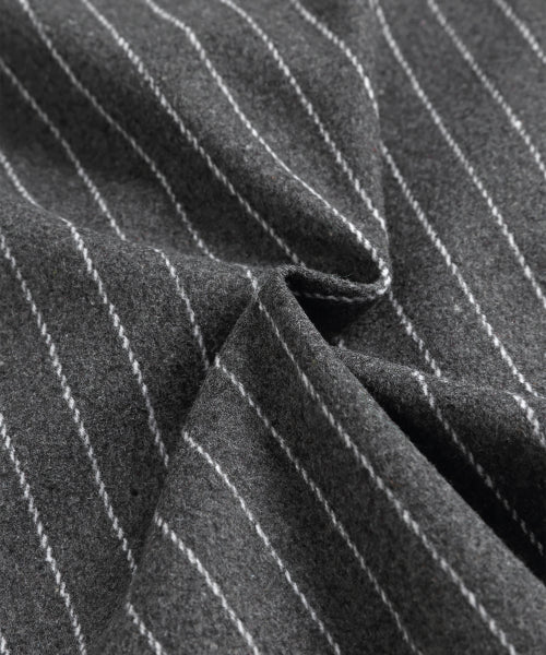 MNS PINSTRIPE WIDE BRUSHED PANTS - 2 COLORS GREY