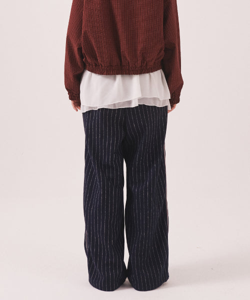 MNS PINSTRIPE WIDE BRUSHED PANTS - 2 COLORS NAVY