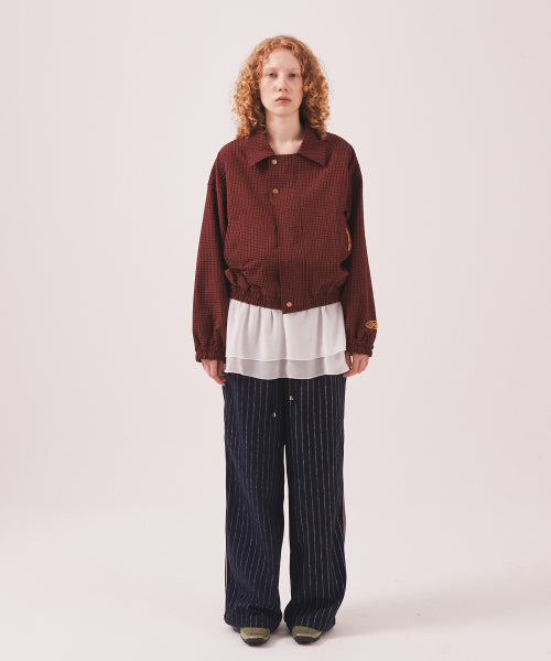MNS PINSTRIPE WIDE BRUSHED PANTS - 2 COLORS NAVY