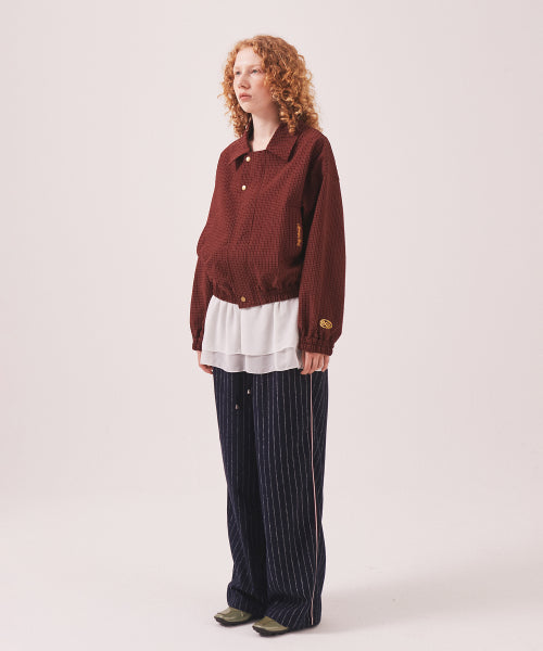 MNS PINSTRIPE WIDE BRUSHED PANTS - 2 COLORS NAVY