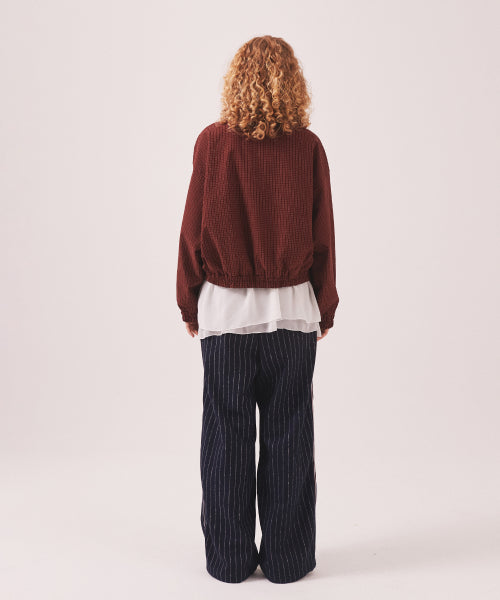 MNS PINSTRIPE WIDE BRUSHED PANTS - 2 COLORS NAVY