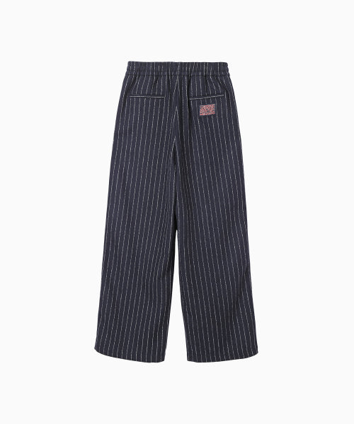 MNS PINSTRIPE WIDE BRUSHED PANTS - 2 COLORS NAVY