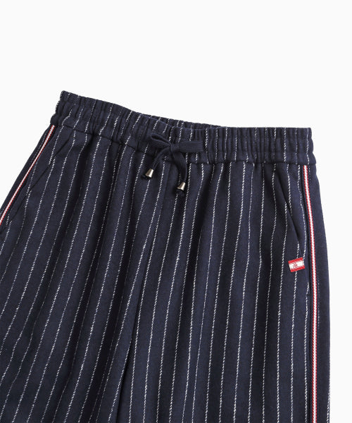 MNS PINSTRIPE WIDE BRUSHED PANTS - 2 COLORS NAVY