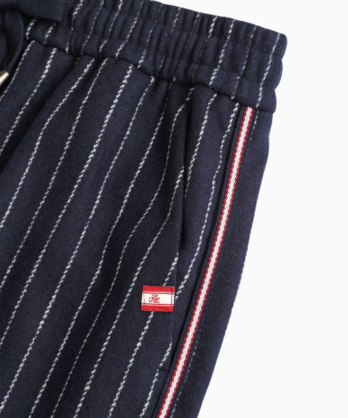 MNS PINSTRIPE WIDE BRUSHED PANTS - 2 COLORS NAVY