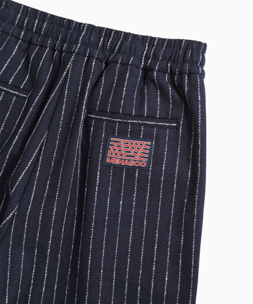 MNS PINSTRIPE WIDE BRUSHED PANTS - 2 COLORS NAVY