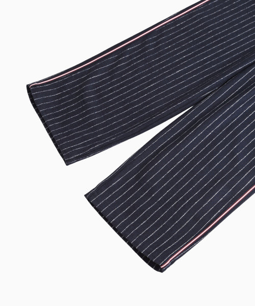 MNS PINSTRIPE WIDE BRUSHED PANTS - 2 COLORS NAVY