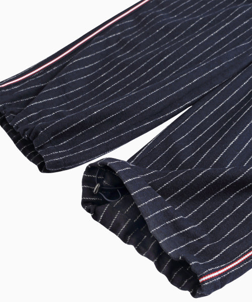 MNS PINSTRIPE WIDE BRUSHED PANTS - 2 COLORS NAVY