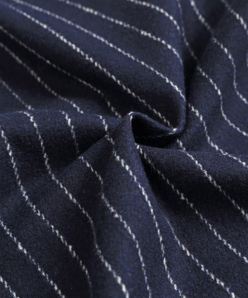 MNS PINSTRIPE WIDE BRUSHED PANTS - 2 COLORS NAVY