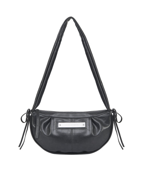 CRYSTAL SHIRRING RIBBON ROUND BAG #徐睿知同款! - 5 COLORS CHARCOAL