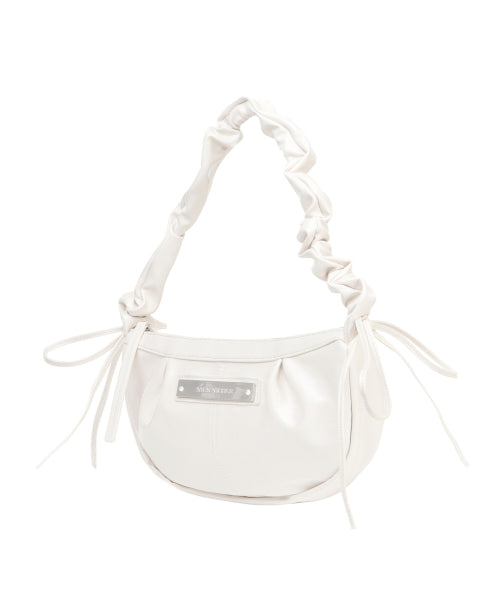 CRYSTAL SHIRRING RIBBON ROUND BAG #徐睿知同款! - 5 COLORS CREAM