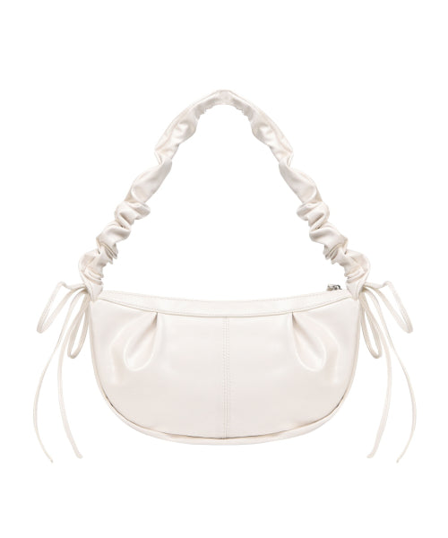 CRYSTAL SHIRRING RIBBON ROUND BAG #徐睿知同款! - 5 COLORS CREAM