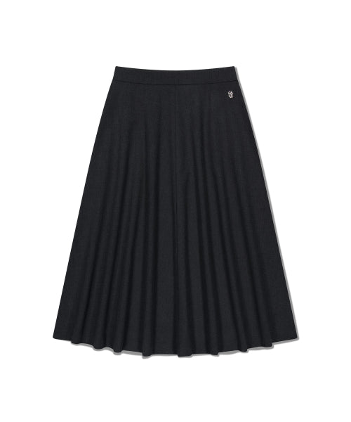 W LONG FLARE SKIRT - 2 COLORS CHARCOAL