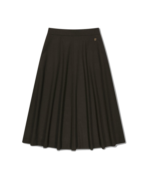 W LONG FLARE SKIRT - 2 COLORS BROWN