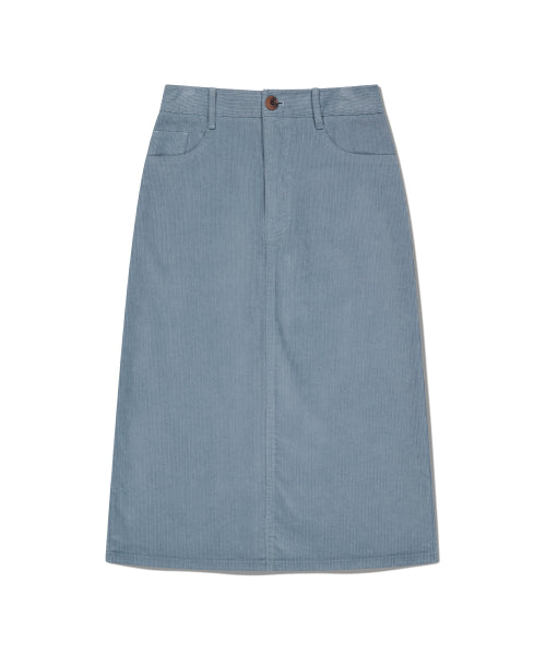 W CLASSIC CORDUROY MIDI SKIRT - 2 COLORS SKY BLUE