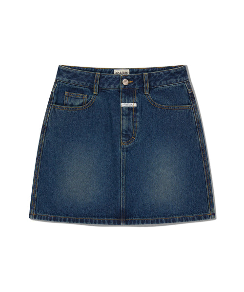 W DENIM MINI SKIRT - 3 COLORS BLUE