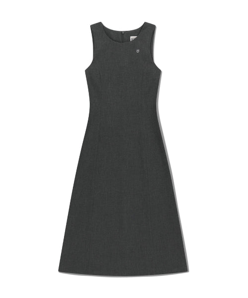 W SLEEVELESS LONG DRESS - 2 COLORS CHARCOAL
