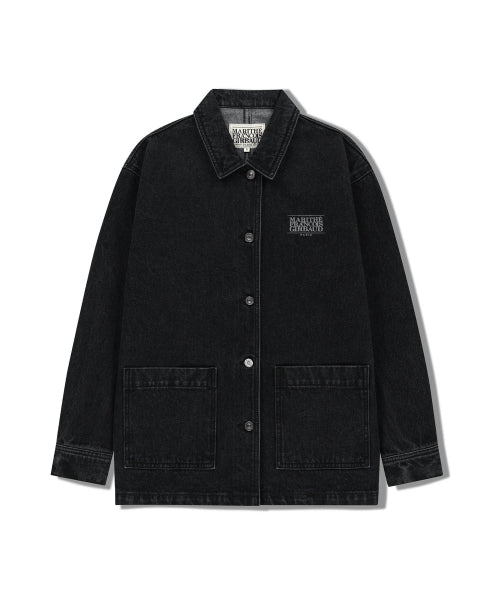 W FRENCH DENIM WORK JACKET - 2 COLORS BLACK