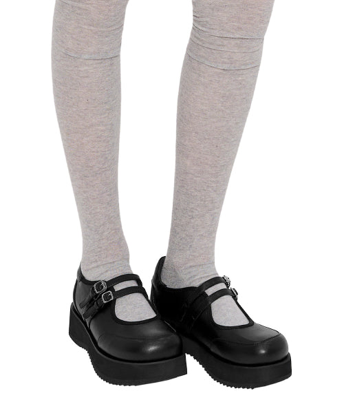 HATCHED PLATFORM MARY JANE - 2 COLORS BLACK