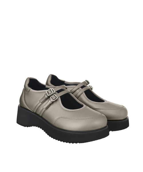 HATCHED PLATFORM MARY JANE - 2 COLORS BLACK