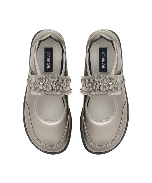 HATCHED PLATFORM MARY JANE - 2 COLORS BLACK