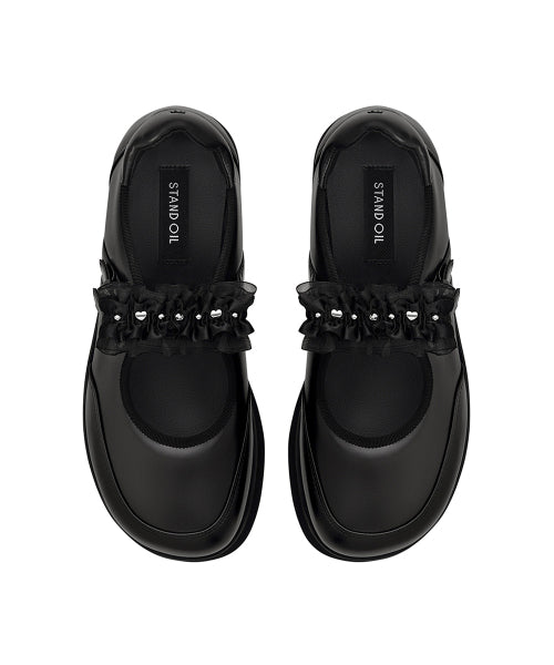 HATCHED PLATFORM MARY JANE - 2 COLORS BLACK