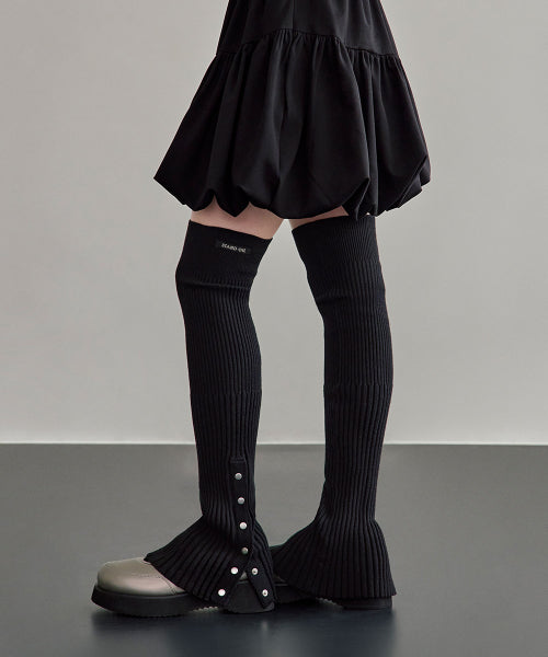 SNAP KNIT LEG WARMER - 2 COLORS BLACK