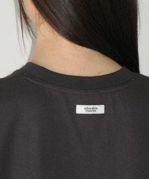 STITCHED HOUSE OVER FIT T SHIRT - 2 COLORS CHARCOAL
