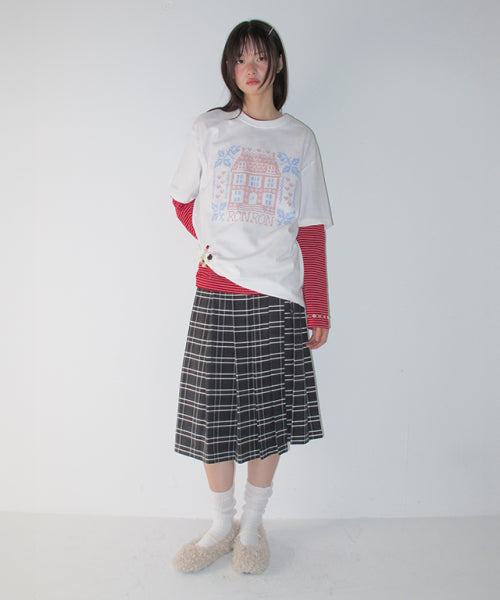 STITCHED HOUSE OVER FIT T SHIRT - 2 COLORS WHITE