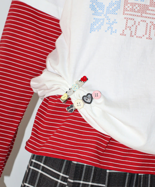 STITCHED HOUSE OVER FIT T SHIRT - 2 COLORS WHITE