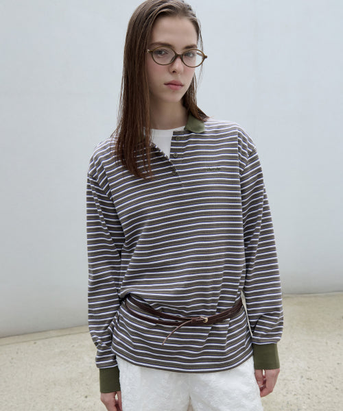ROLA COLLAR STRIPE T-SHIRT - 2 COLORS GREEN