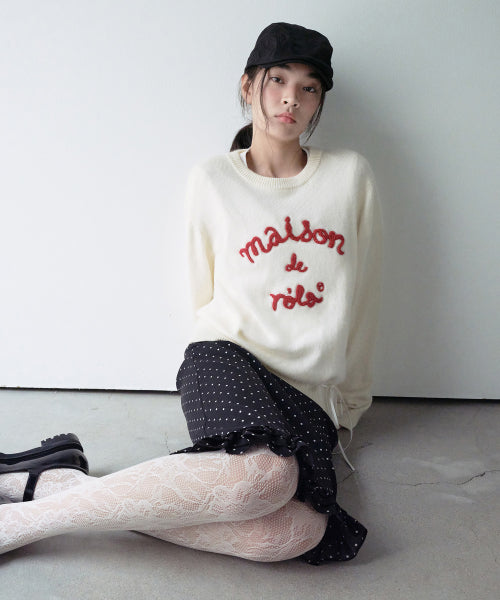 MAISON DE ROLA PATCHWORK KNIT - 3 COLORS IVORY