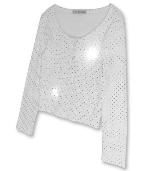 TEE DOT HENLEY NECK SLEEVE LONG IVORY