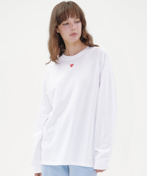 HEART LOGO LONG SLEEVE IVORY