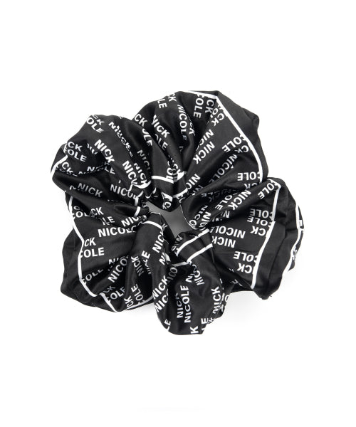 NICOLE LOGO SATIN HAIR SCRUNCHIE #徐睿知同款! - 2 COLORS BLACK